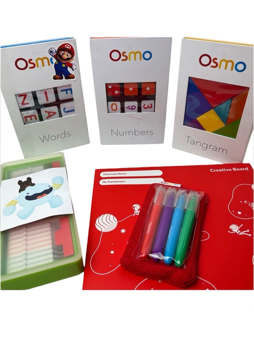 Osmo Learning Bundle Coding, Monster, Words, Numbers, Tangram Sets